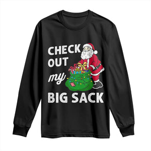 Retro Funny Santa Long Sleeve Shirt Christmas Joke Check Out My Big Sack TS10 Black Print Your Wear