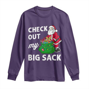 Retro Funny Santa Long Sleeve Shirt Christmas Joke Check Out My Big Sack TS10 Purple Print Your Wear