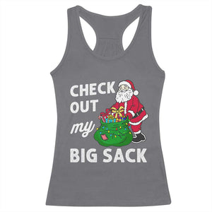 Retro Funny Santa Racerback Tank Top Christmas Joke Check Out My Big Sack TS10 Charcoal Print Your Wear