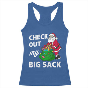 Retro Funny Santa Racerback Tank Top Christmas Joke Check Out My Big Sack TS10 Royal Blue Print Your Wear
