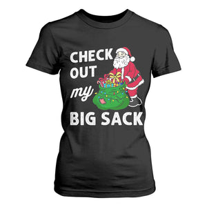 Retro Funny Santa T Shirt For Women Christmas Joke Check Out My Big Sack TS10 Black Print Your Wear