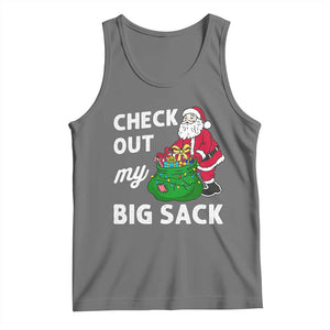 Retro Funny Santa Tank Top Christmas Joke Check Out My Big Sack TS10 Black Heather Print Your Wear