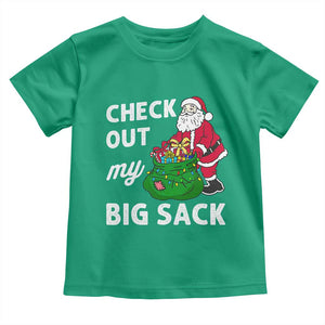 Retro Funny Santa Toddler T Shirt Christmas Joke Check Out My Big Sack TS10 Irish Green Print Your Wear