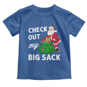 Retro Funny Santa Toddler T Shirt Christmas Joke Check Out My Big Sack TS10 Royal Blue Print Your Wear