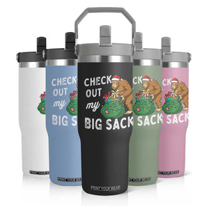 Santa Bigfoot Christmas Flip Straw Tumbler Funny Sasquatch Xmas Joke TS10 Print Your Wear