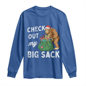 Santa Bigfoot Christmas Long Sleeve Shirt Funny Sasquatch Xmas Joke TS10 Royal Blue Print Your Wear