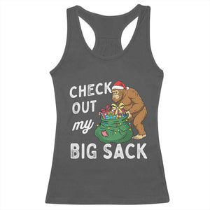 Santa Bigfoot Christmas Racerback Tank Top Funny Sasquatch Xmas Joke TS10 Dark Heather Print Your Wear