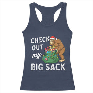 Santa Bigfoot Christmas Racerback Tank Top Funny Sasquatch Xmas Joke TS10 Navy Print Your Wear