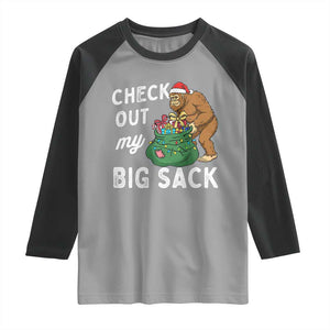 Santa Bigfoot Christmas Raglan Shirt Funny Sasquatch Xmas Joke TS10 Sport Gray Black Print Your Wear