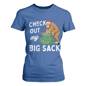 Santa Bigfoot Christmas T Shirt For Women Funny Sasquatch Xmas Joke TS10 Royal Blue Print Your Wear