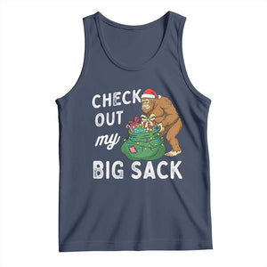 Santa Bigfoot Christmas Tank Top Funny Sasquatch Xmas Joke TS10 Navy Print Your Wear