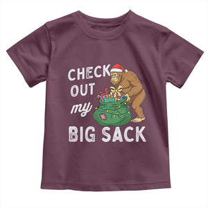 Santa Bigfoot Christmas Toddler T Shirt Funny Sasquatch Xmas Joke TS10 Maroon Print Your Wear