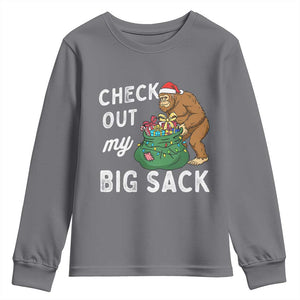 Santa Bigfoot Christmas Youth Sweatshirt Funny Sasquatch Xmas Joke TS10 Charcoal Print Your Wear