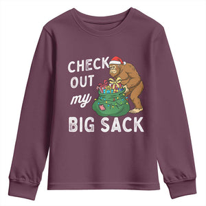 Santa Bigfoot Christmas Youth Sweatshirt Funny Sasquatch Xmas Joke TS10 Maroon Print Your Wear