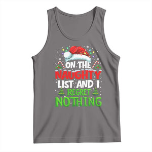 Funny Christmas Tank Top On The Naughty List I Regret Nothing TS10 Deep Heather Print Your Wear