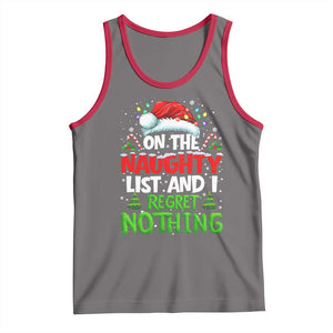 Funny Christmas Tank Top On The Naughty List I Regret Nothing TS10 Deep Heather Red Print Your Wear