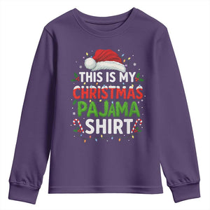 This Is My Christmas Pajama Youth Sweatshirt Funny Xmas PJs TS10 Purple Print Your Wear
