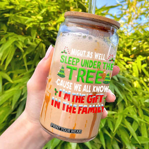 Funny Christmas Glass Can I'm The Gift Family Pajama TS10 Black Print Your Wear