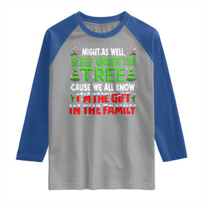 Funny Christmas Raglan Shirt I'm The Gift Family Pajama TS10 Sport Gray Royal Print Your Wear