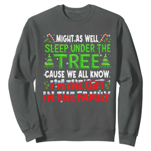 Funny Christmas Sweatshirt I'm The Gift Family Pajama TS10 Dark Heather Print Your Wear
