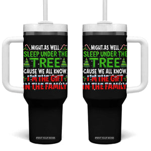 Funny Christmas Tumbler With Handle I'm The Gift Family Pajama TS10 One Size: 40 oz Black Print Your Wear