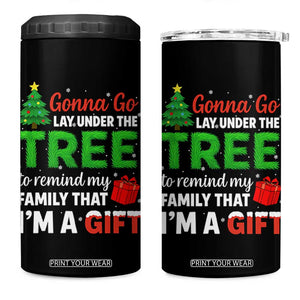 Funny Christmas 4 in 1 Can Cooler Tumbler Lay Under The Tree Xmas Family Pajama Gift TS10 One Size: 16 oz Black Print Your Wear