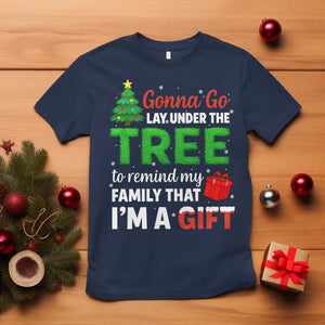 Funny Christmas T Shirt Lay Under The Tree Xmas Family Pajama Gift TS10 Navy Print Your Wear