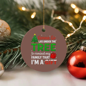 Funny Christmas Ceramic Ornament Lay Under The Tree Xmas Family Pajama Gift TS10 1pc Mocha Print Your Wear