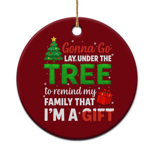 Funny Christmas Ceramic Ornament Lay Under The Tree Xmas Family Pajama Gift TS10 1pc Red Print Your Wear