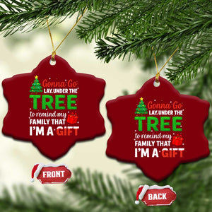 Funny Christmas Ceramic Ornament Lay Under The Tree Xmas Family Pajama Gift TS10 Print Your Wear