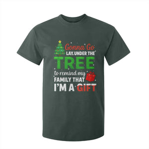 Funny Christmas T Shirt For Kid Lay Under The Tree Xmas Family Pajama Gift TS10 Dark Forest Green Print Your Wear