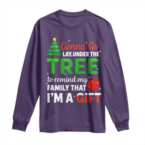 Funny Christmas Long Sleeve Shirt Lay Under The Tree Xmas Family Pajama Gift TS10 Purple Print Your Wear