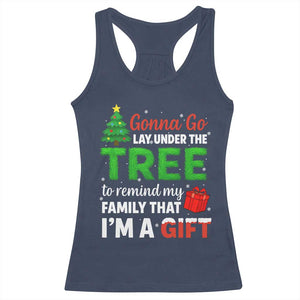 Funny Christmas Racerback Tank Top Lay Under The Tree Xmas Family Pajama Gift TS10 Navy Print Your Wear