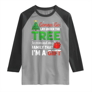 Funny Christmas Raglan Shirt Lay Under The Tree Xmas Family Pajama Gift TS10 Sport Gray Black Print Your Wear