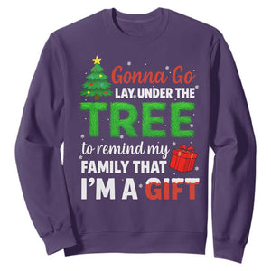 Funny Christmas Sweatshirt Lay Under The Tree Xmas Family Pajama Gift TS10 Purple Print Your Wear