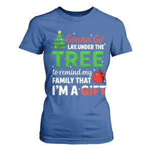 Funny Christmas T Shirt For Women Lay Under The Tree Xmas Family Pajama Gift TS10 Royal Blue Print Your Wear
