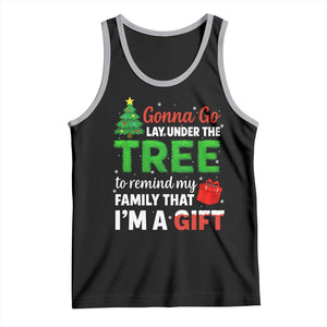 Funny Christmas Tank Top Lay Under The Tree Xmas Family Pajama Gift TS10 Black Athletic Heather Print Your Wear