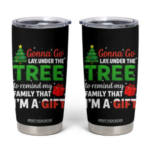 Funny Christmas Tumbler Cup Lay Under The Tree Xmas Family Pajama Gift TS10 Black Print Your Wear