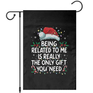 Being Related To Me Funny Christmas Garden Flag Family Xmas Pajamas TS10 Black Print Your Wear