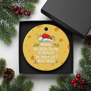 Being Related To Me Funny Christmas Ceramic Ornament Family Xmas Pajamas TS10 1pc Yellow Cheese Print Your Wear