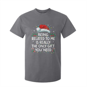 Being Related To Me Funny Christmas T Shirt For Kid Family Xmas Pajamas TS10 Charcoal Print Your Wear
