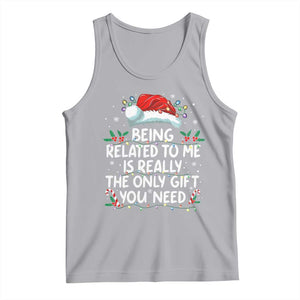 Being Related To Me Funny Christmas Tank Top Family Xmas Pajamas TS10 Athletic Heather Print Your Wear
