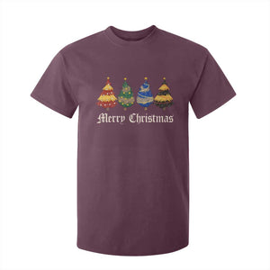 Christmas Tree T Shirt For Kid Retro Wizard Trees Magical Cute Family Pajama TS10 Maroon Print Your Wear