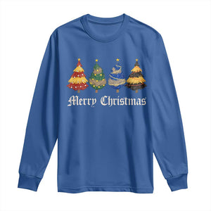 Christmas Tree Long Sleeve Shirt Retro Wizard Trees Magical Cute Family Pajama TS10 Royal Blue Print Your Wear