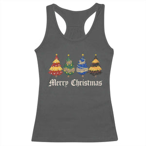 Christmas Tree Racerback Tank Top Retro Wizard Trees Magical Cute Family Pajama TS10 Dark Heather Print Your Wear