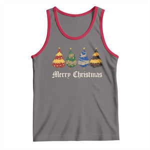 Christmas Tree Tank Top Retro Wizard Trees Magical Cute Family Pajama TS10 Deep Heather Red Print Your Wear