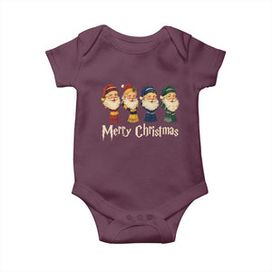 Merry Christmas Santa Baby Onesie Vintage Wizard Holiday Season Cute Family Pajama TS10 Maroon Print Your Wear