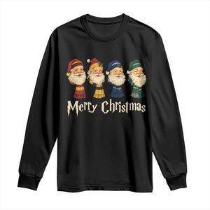 Merry Christmas Santa Long Sleeve Shirt Vintage Wizard Holiday Season Cute Family Pajama TS10 Black Print Your Wear