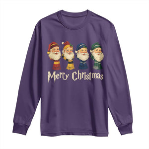 Merry Christmas Santa Long Sleeve Shirt Vintage Wizard Holiday Season Cute Family Pajama TS10 Purple Print Your Wear