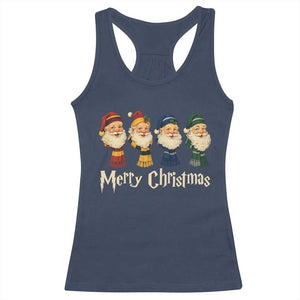 Merry Christmas Santa Racerback Tank Top Vintage Wizard Holiday Season Cute Family Pajama TS10 Navy Print Your Wear